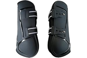 Tenlacum Equestrian Sports Tendon Boots, Horse Pony Jumping Boot Front Leg Protective Gear - Impact-Absorbing Material and Breathable -L (2 Pack)