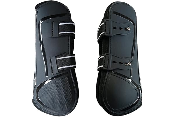 Tenlacum Lot de 2 guêtres de sport équestre, bottes de saut pour cheval et poney – Équipement de protection des jambes avant – Matériau absorbant les chocs et respirant – L