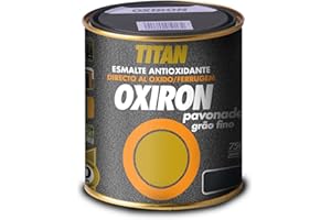 ESMALTE METÁLICO ANTIOXIDANTE OXIRON LISO SATINADO NEGRO EFECTO FORJA 750ml TITAN 02J420434
