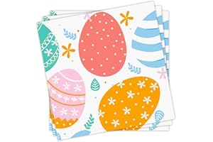 EWLPI Easter Napkins Paper Party Decorations,20Pcs 33 x 33 cm Easter Napkins with Easter Egg Print,Easter Paper Party Napkins,Disposable Cocktail Napkins for Easter Party Supplies Table Decorations