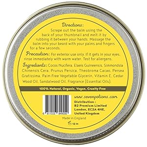 Seven Potions Beard Balm for Men — Conditioning Beard Softener to Nourish Skin, Facial Hair, and Stop Beard Itch — All… - Image 4