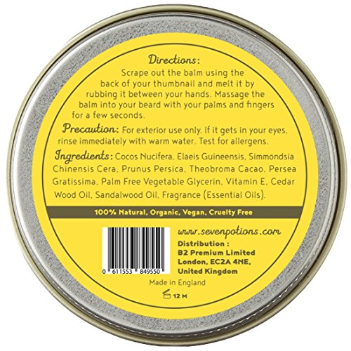 Seven Potions Beard Balm for Men — Conditioning Beard Softener to Nourish Skin, Facial Hair, and Stop Beard Itch — All… - Image 4