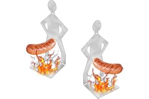 CHSEROK Wurst Grillgestelle, 2 Stück Edelstahl Hot-Dog Grill, 205 x 75 mm Hot-Dog Grillständer, Stehendes Herrengrillzubehör, für Grillen, Geschenke