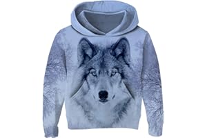 AIDEAONE Sweat à Capuche Garçon Filles Enfants Imprimé 3D en Molleton Pull Sweats À Capuche avec Grande Poche