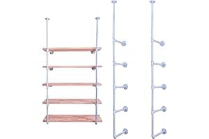LINKPIPES Industrielles Rohrregal, Regalhalterungen DIY Open Book Regal für Büroraum Küche Wandregale(2Pcs 5Tier,69.7" hoch,11" tief, nur Hardware)