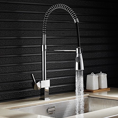 Auralum® Ausziehbare Küchenarmatur Spültischarmatur Einhandmischer Geschirrbrause Wasserhahn Mischbatterie Küche Spülbecken Spültisch Armatur - 2