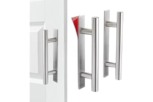 MsTeco 2 Pezzi Maniglie per Armadio Adesiva Maniglia Porta Scorrevole in Acciaio inossidabile Maniglie dei Cassetti Della Cucina Maniglie Autoadesive per Mobili,per Armadio, Porta del Balcone,Argento