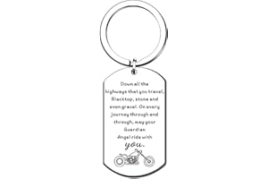 QMVMV Biker Keyring Motorcycle Gift Ride Safe Keyring May Your Guardian Angel Ride with You Driver Gifts Valentines Christmas Birthday Gifts Biker Gifts for Men Women