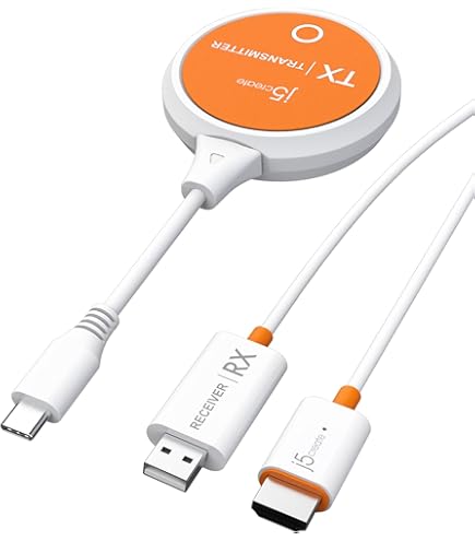 Adaptateur Sans Fil J5create ScreenCast 4K Max - Miracast, AirPlay, Chromecast - Streaming 4K Jusqu'à 15 M