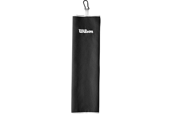 Wilson Staff Unisexe Serviette de Golf, Pliage triple, TRI FOLD, Microfibre, Noir, Taille Unique, WGA9000102
