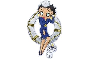 hotrodspirit - Patch Betty Boop Robe de Marin Bleu boué Chien écusson