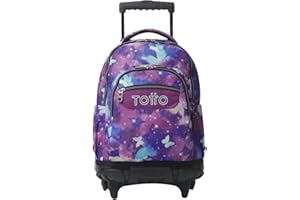 TOTTO - Mochilas Escolares con Ruedas, Capacidad 26 L, Diferentes Modelos, con Bolsillo para PC, Manija Telescópica, Bolsillos Laterales Botella, Correas Ergonómicas, Estampados Únicos
