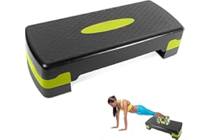 EHIOG Plateforme de step fitness – Planche Aérobic, Hauteur réglable 10/15 cm – Pour maison, bureau, gym – Cardio, renforcement, yoga – 67x27 cm