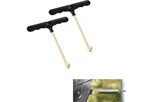 SHENLONG 2 Pack Trampoline Spring Pull Tool Kit Parts, T-Hook Tent Peg Puller, Trampoline Spring Tool Puller Hook, Trampoline Peg Puller with Plastic Handle for Jumping Trampoline Spring Installation