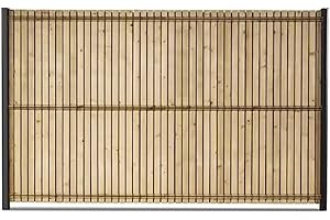 GARDENODE EASY CLÔTURE Kit d'occultation lattes bois pour panneau grillage rigide maille 55 brise vue brise vent bois ep 8mm 2m50 x H 1m53