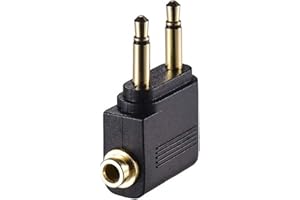 AAA PRODUCTS Airplane Headphone/Earphone Socket Adaptor - Gold Plated 3.5mm Mono Jack Plugs to 3.5mm Stereo Jack Socket - Compatible with Sony, Bose, Beats, Apple, JVC, Sennheiser, Panasonic, Betron and more