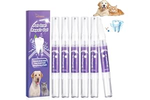 UPTVIN 6 Pièces Stylo Brosse à Dents pour Chiens,Gel Dentaire pour Animaux de Compagnie,Gel de Réparation Orale pour Chien,pour éliminer la Mauvaise Haleine et Lutter Contre le Tartre