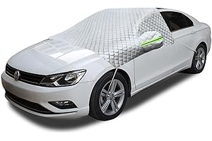 Haipky Extra Large Car Windshield Waterproof Cover, All-Weather Protection for Snow, Ice, Sun, Side Windows and Mirrors, 230cmx135cm / 90.55 × 53.1inch