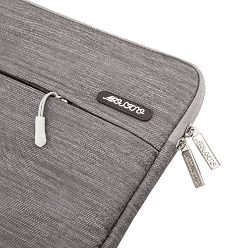 MOSISO Denim Gewebe Hülsen tragender Fall Abdeckungs schützender Beutel nur für neues MacBook 12 Zoll mit Retina Display, Grau - 5