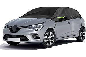 ‎OPALTOOL Opaltool Halbgarage für Hatchback 2005-2023 Renault Clio, Schwarz Maßgeschneidertes Autogarage Softtop Halbabdeckung mit Verstellbaren Haken und Ohrkappen