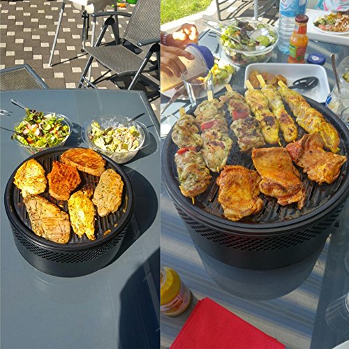 Kbabe Holzkohlegrill Ø 34cm rauchfrei (Schwarz) - 6