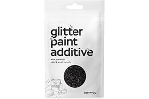 Hemway Paint Additive Sample - Black - Mix with Emulsion Water Based Paints Wall Ceiling Glitter Paint - Ultrafine (1/128" 0.008" 0.2mm) 10g/0.35oz Sample