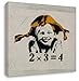 Produktbild Leinwandbild von Banksy - Pippi 2x3=4 - kinderzimmerbild Zimmerbild Wandbild Kunstdruck auf Leinwand Graffiti Streetart Praxisbild Gemälde - Kunstbruder (60x60cm)
