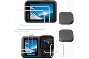 ULBTER Displayschutz Schutzfolie Kompatibel mit Gopro Hero 13 Hero13 Objektiv +Objektivdeckel [6 + 2 Stück], screen protector folie 9H Härte Gehärtetes Glas + Objektiv Deckel Lens cap