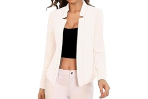 FWAY Blazer Donna Elegante Maniche Lunghe Blazer Cardigan Casual Business Foderato Anteriore Aperto Giacca