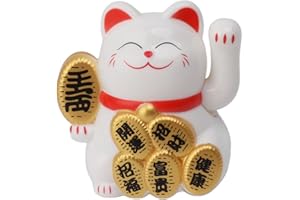 Mumusuki Set di Braccia Ondeggianti Gatto Fortunato, Simpatico Gatto Ondeggiante Ad Energia Solare Maneki Neko Braccio Ondeggiante per Soldi della Fortuna e Buona Fortuna Decorazioni per