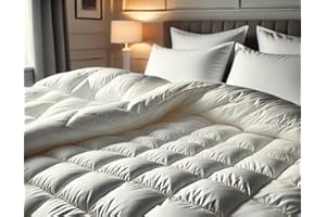 Vico Casa® NUVOLA Piumino letto matrimoniale 250x200cm in piuma d'oca bianca, 4 punti di calore; Anallergico, Fodera in cotone, imbottitura in piumino e piumetta naturale