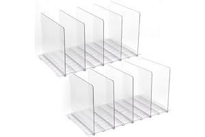 Fenghome 10 separadores y organizadores de estantes de armarios, separadores de estantes de armario desmontables y ajustables para bolso, bolso, organizador de armario transparente para dormitorio,