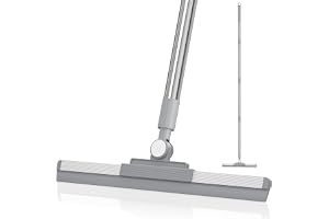 Golvskrapa med 180° roterande huvud, skrapa för golv med 132 cm långt handtag, gummiskrapa för fönsterrengöring, badrumskakel