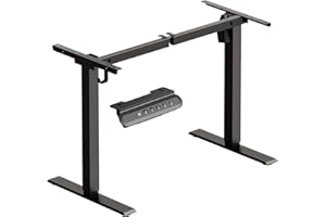 OffiGo Stelaż na biurko z regulacją wysokości, nogi stołu z 3 funkcjami pamięci, biurko elektryczne do stołu 100-140 cm, kolor czarny