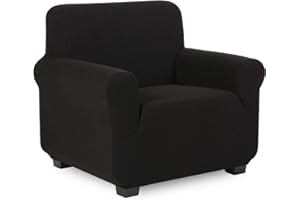 ‎TIANSHU TIANSHU Sesselbezüge,Spandex Sofabezug Stretch Couchbezug Elastischer Antirutsch Stretchhusse Weich Stoff,Jacquard-Stretch-Sofabezug, sesselbezug Schonbezug für Sofa-Sofahalter (Schwarz)