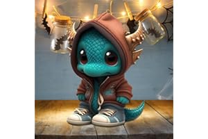 NAVESO Figuras de Dragón, Estatuas de Dinosaurios, Figuras de Dragón Fresco, Bonita Estatua de Dragón de Resina para Decoraciones de Halloween, Decoración del Hogar, Oficina, Escritorio 13*9*8.5cm