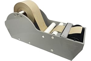 QILIMA Desktop Tape Dispenser,Water Activated Tape Dispenser,Gray,12.6in Gum Tape Dispenser Sealing Office Supplies