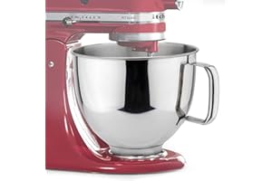 FANXINZTTC Edelstahlschüssel Kompatibel mit KitchenAid Standmixer 4.5 und 5QT Tilt-Head Mixer, 5 QT Mixerschüssel aus lebensmittelechtem Edelstahl mit Anti-Rutsch-Griff, spülmaschinenfest