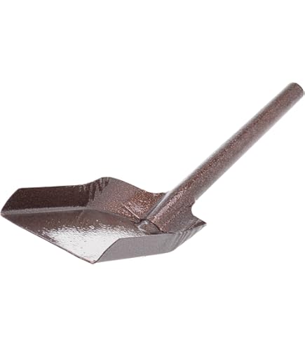 KADAX Asschep van metaal, kolenschep met houten handvat
