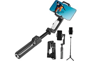 STRBDYI Smartphone Stabilisator,Gimbal Stabilisator Handy,Selfie Stabilisator mit Bluetooth-Fernbedienung für Vlogging,YouTube,Kompatibel mit iPhone/Android (Schwarz)