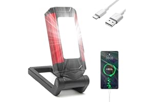 Tivifore Lampada da Lavoro, USB Ricaricabile COB Lampade, Magnetica Regolabile Lampada da Ispezione Pieghevole con e Gancio, Torcia 7 Modalità per Campeggio,Escursionismo,Officina, Riparazione