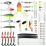 Blanketswarm - Juego de señuelos de Pesca, 75 Piezas, portátil, Incluye Cuchara, crankbait,...