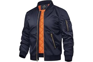 TACVASEN Chaqueta Abrigada Chaqueta de Invierno para Hombre Chaqueta Bomber de Carga Abrigo a Prueba de Viento Chaquetas Urbanas