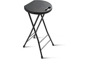 ‎SISKEYCOOC Premium Klapphocker – bis 250kg belastbar, Tragbarer Klappbarer Faltbarer Hocker mit Tragegriff, Leichter & Langlebiger Hocker mit rutschfeste Füße für Garten Indoor/Outdoor – Schwarz (1, 60cm Höhe)