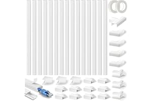 MEUNHY 6m Cable Trunking White, Trunking for Electric Cables,Cable Management Wall Raceway for Cables to Hide a Single Power Cord in Home or Office - White 15 mm x 9 mm