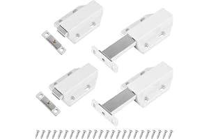 BEFUN Push to Open Magnetic Pressure Door Opener, Pack of 4, Heavy Duty Cabinet Door Opener, Tip-On Fitting, Furniture Drawers, Pressure Opener, Cabinet Door Opener, Magnetic Catch Push Catch, White