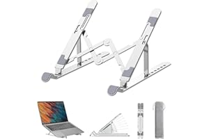 Skaaisont Laptop Ständer 7-Stufe Einstellbar Notebook Ständer Aluminium MacBook Stand Höhenverstellbarer Laptop Halterung für MacBook Air, Dell, HP, Lenovo, Tablets, Notebooks Laptop Holder