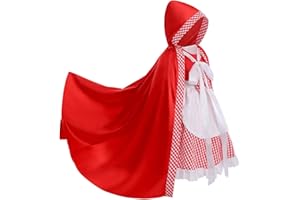IBTOM CASTLE Costume di Carnevale da Cappuccetto Rosso Lusso Vestito per Bambina Ragazza Halloween Cosplay Principessa Festa Cerimonia Compleanno Natale Fotografia Sera Pageant Abiti