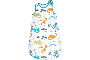 FLYISH DIRECT Śpiworek dla niemowląt, 100% bawełniany letni śpiworek, 0,5 Tog dziecięcy bezrękawnik oddychający, odpowiedni do pieluch