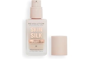 ‎REVOLUTION BEAUTY LONDON Makeup Revolution, Skin Silk Serum Foundation, Light to Medium Coverage, Contains Hyaluronic Acid, F2, 23ml